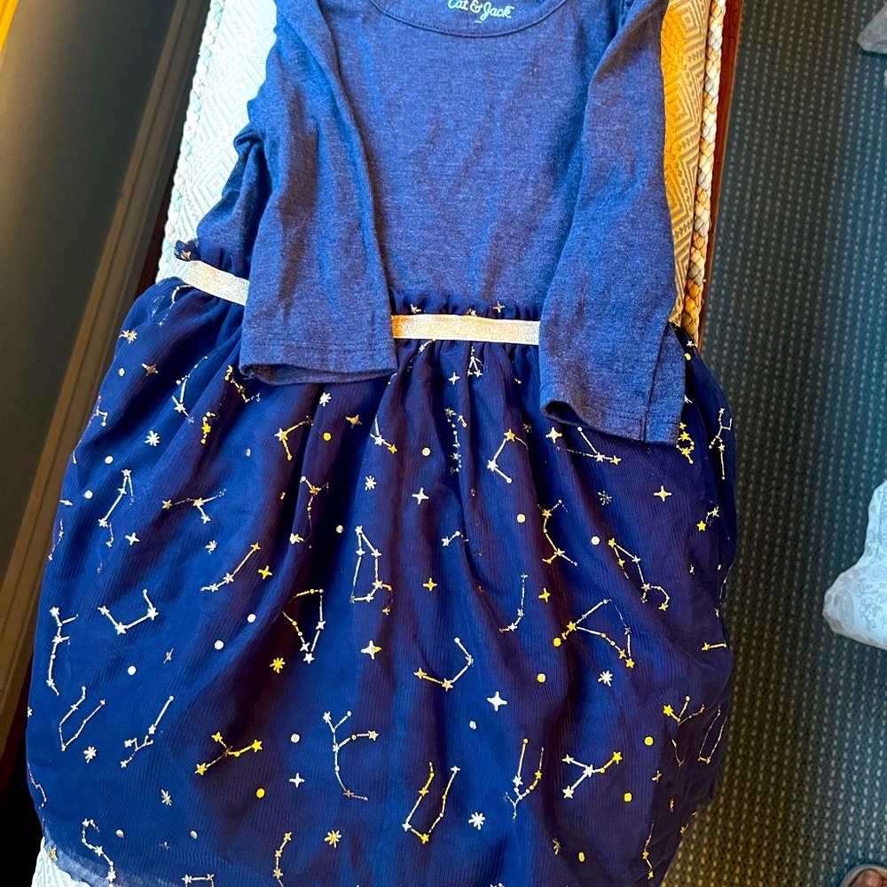 Blue Dress with Star Constellation Pattern 4T Cat & Jack